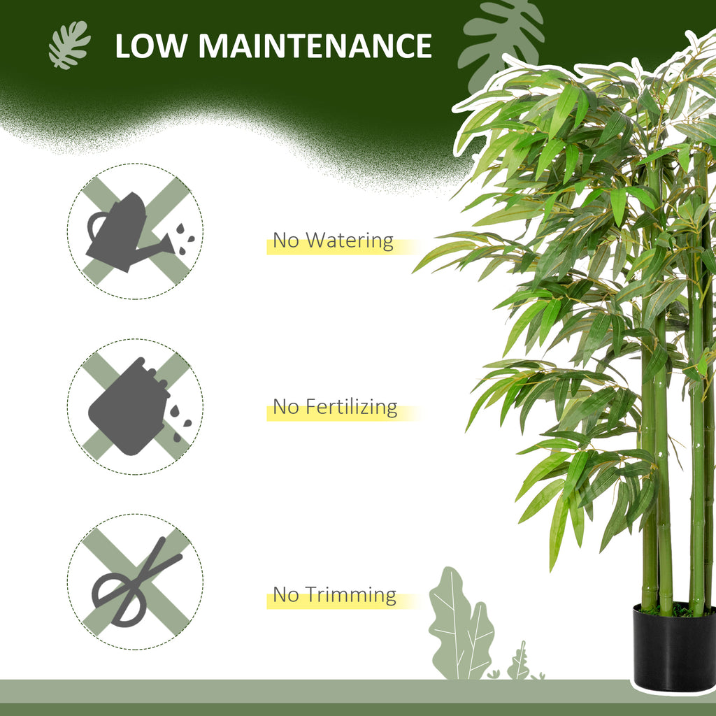 4.5FT Artificial Bamboo Tree, Decorative Faux Plant in Nursery Pot for Indoor or   Decor