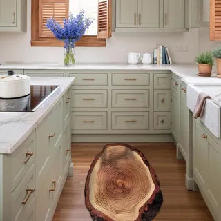 Wood Grain Diatomaceous Earth Mat, Super Absorbent Quick-Dry Non-Slip Rug For Kitchen, Bathroom, Bedroom - Unique Tree Ring Design Floor Mat