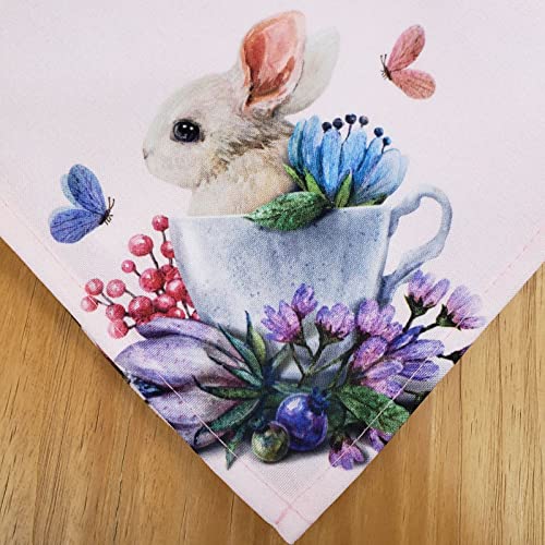 Charlo's Easter Cloth Napkins La Pom Pom Reusable  Soft Durable Pink-1