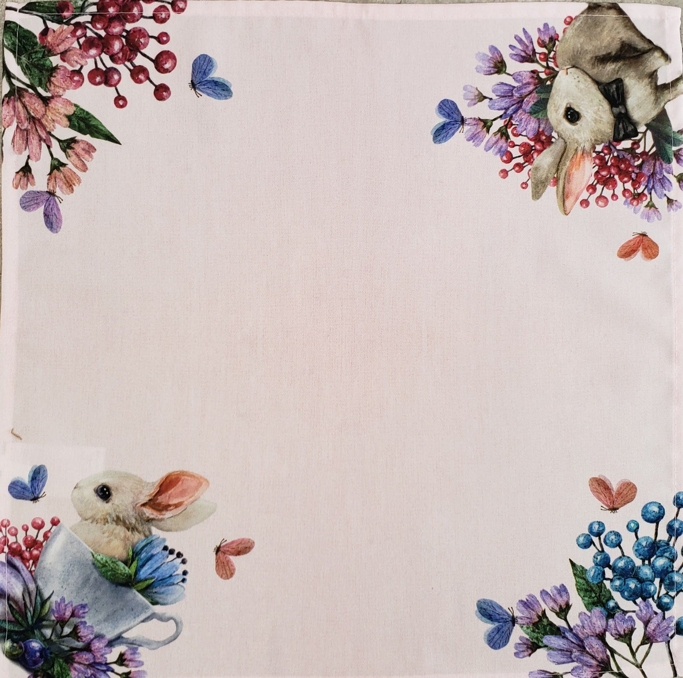 Charlo's Easter Cloth Napkins La Pom Pom Reusable  Soft Durable Pink-3