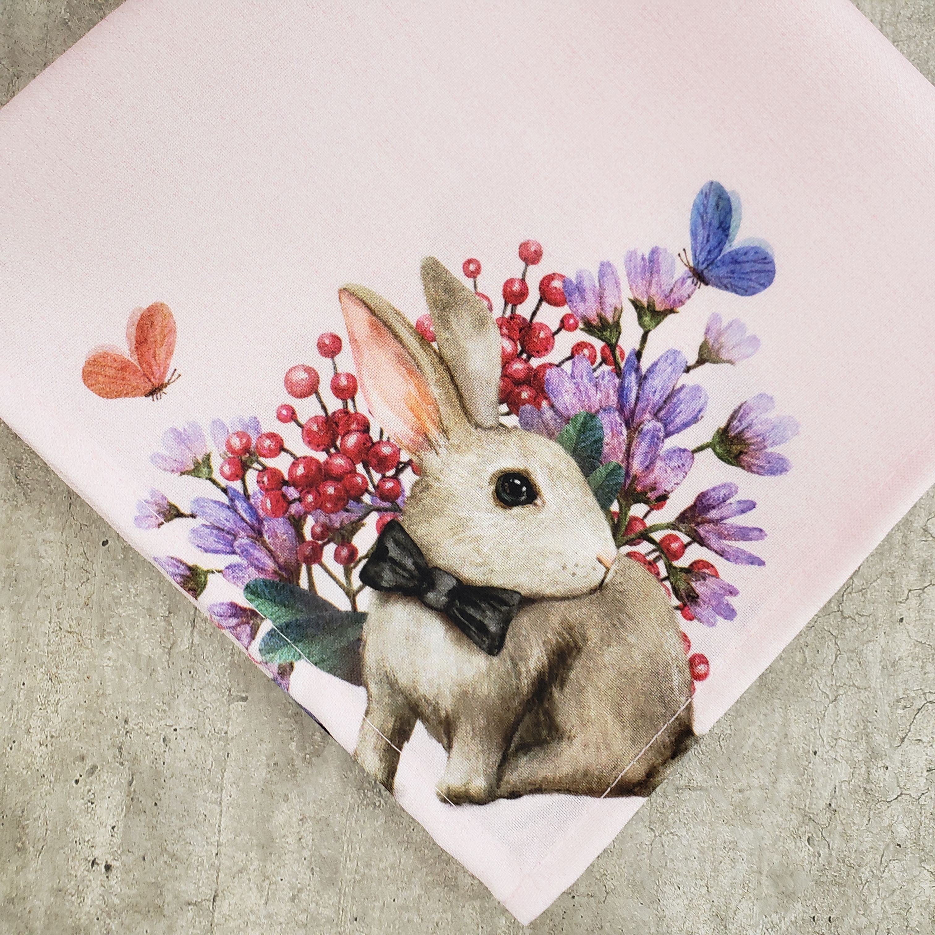 Charlo's Easter Cloth Napkins La Pom Pom Reusable  Soft Durable Pink-2