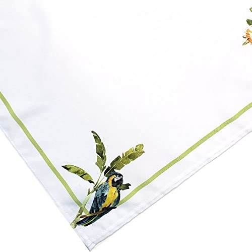 Charlo's Cloth Napkins Set of 4 Brazilian Parrot 16" by 16" - Green-2