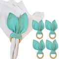 Maison Charlo | Easter Set of 4 Maldivas Green Bunny Ears Napkin Rings | Dining Table Decor-0
