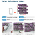 Peel And Stick Tile Wall Decoration PVC Purple Brick Wall Tile Splash-proof Self-adhesive Wall Stickers - Durable, Waterproof, Suitable For Kitchen, Toilet, Bathroom Wall Decoration Materials