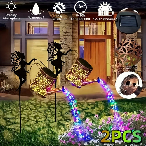 2PCS Solar Garden Decorative Lamp, Outdoor Landscape Lamp, Torch Lamp, Outdoor Lighting Lamp, Party Atmosphere Lamp, Fairy Lamp, Suitable For Gardens, Parks, Commercial Streets, Holiday Gifts.