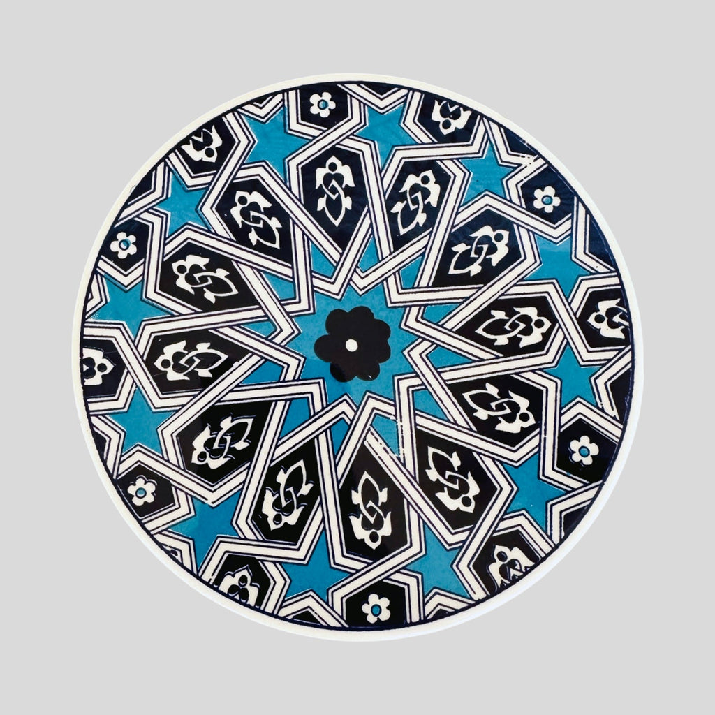 6.5" Ceramic Trivet - Turquoise Star Lattice-0