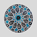 6.5" Ceramic Trivet - Turquoise Star Lattice-0
