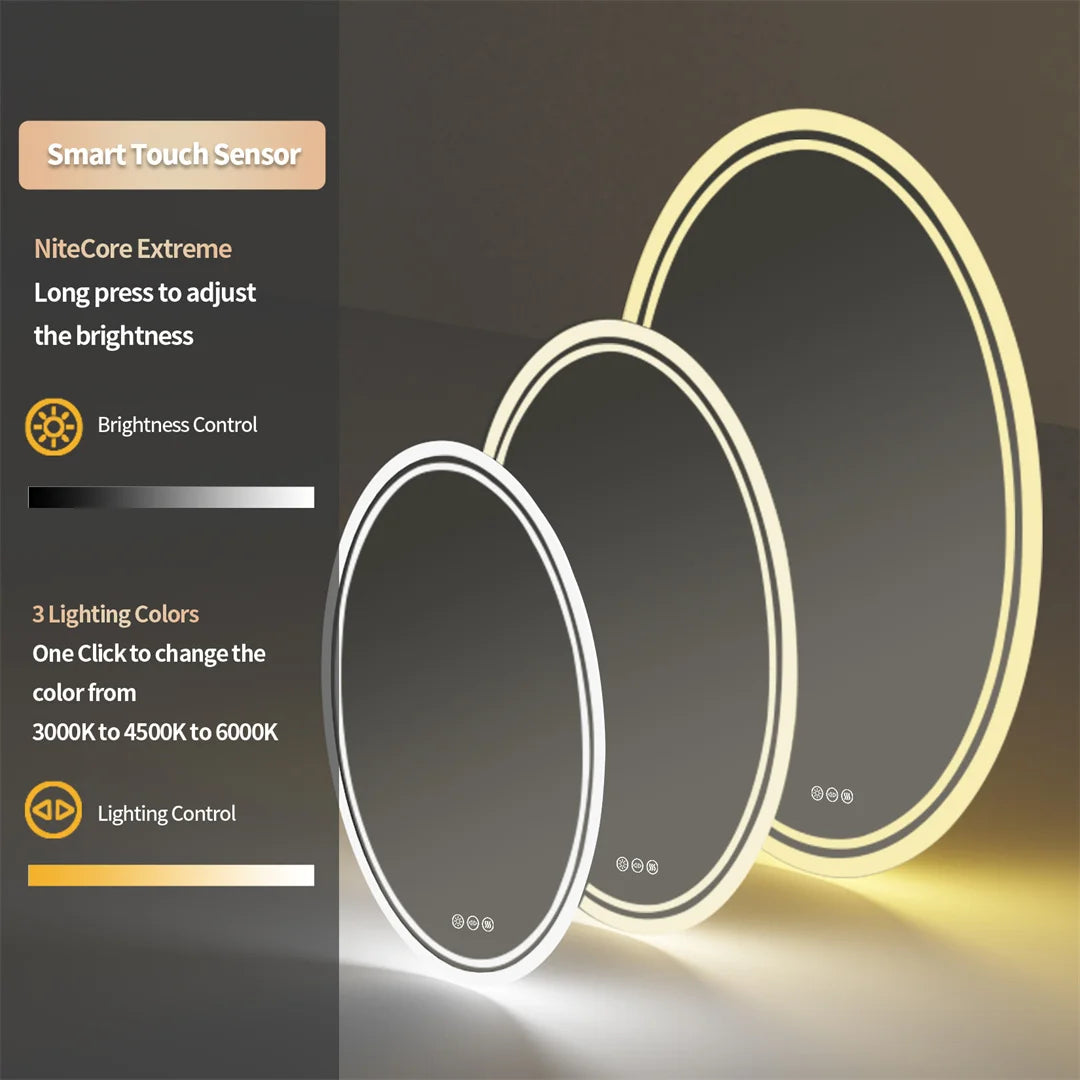 Elegant Glow Oval Mirror