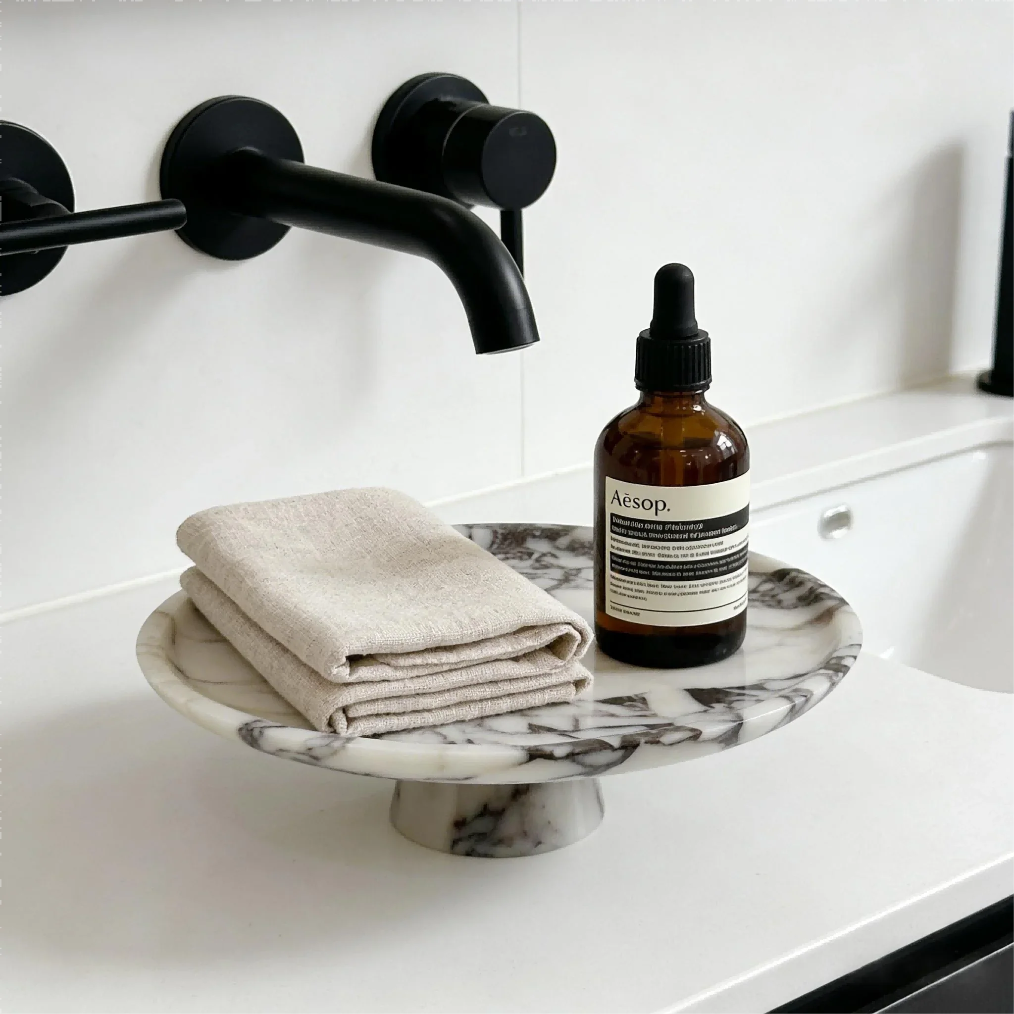 Elegant Marble Vanity Tray