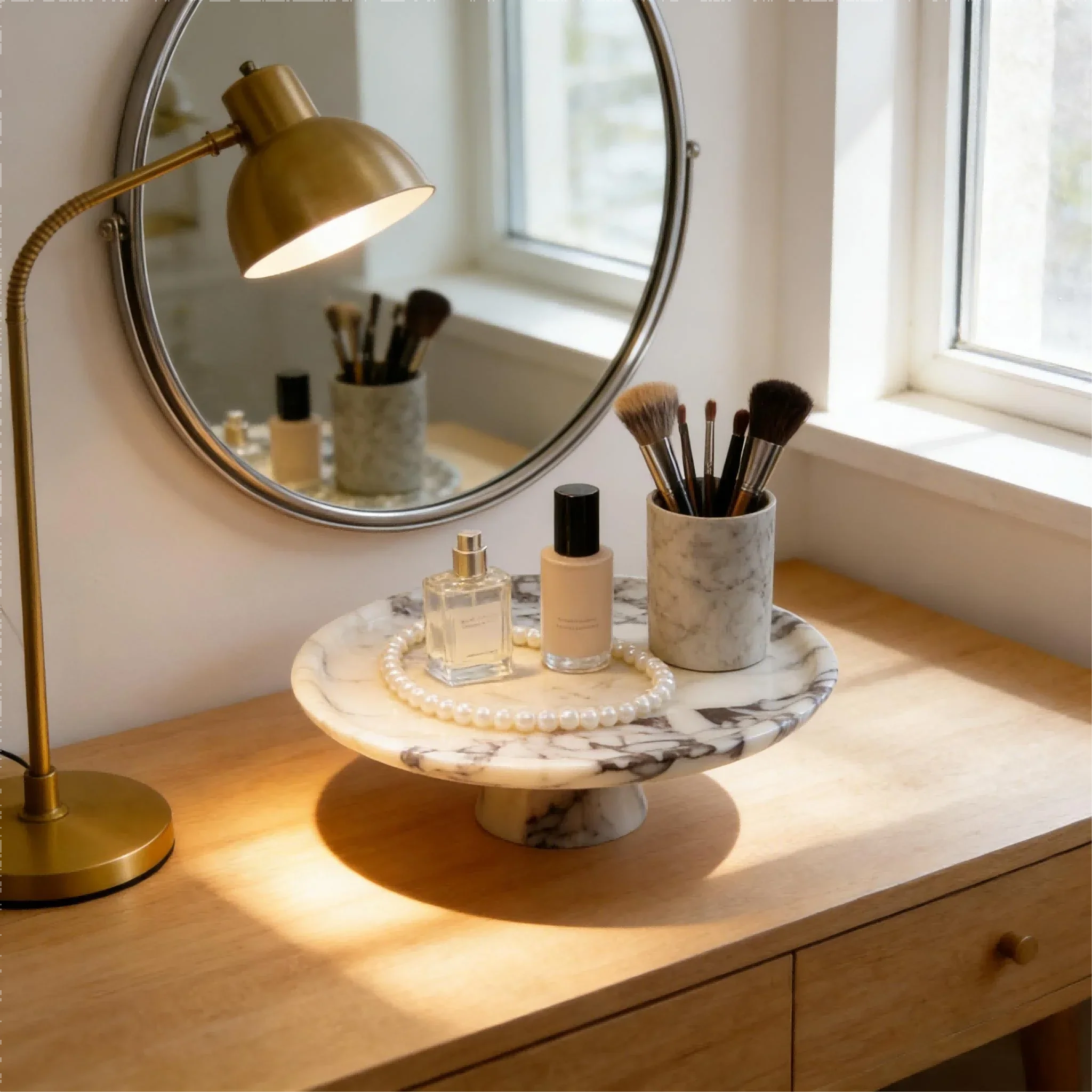 Elegant Marble Vanity Tray