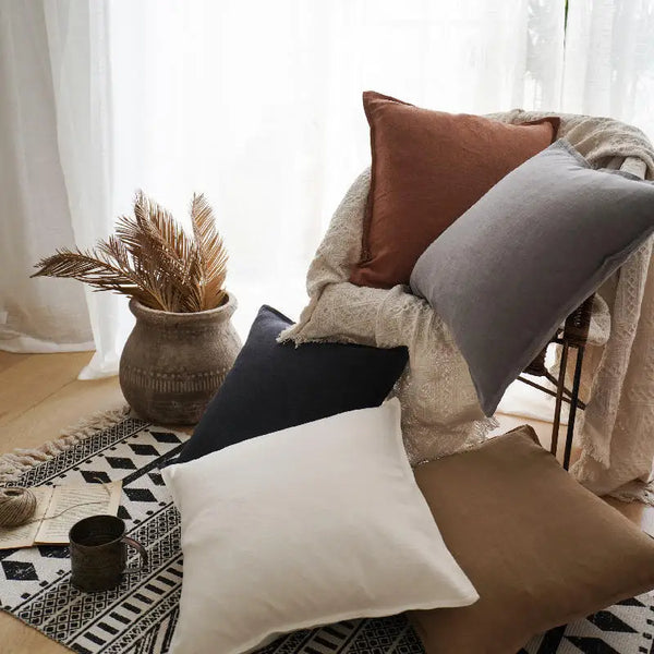 Chic Linen Sofa Pillow Cover