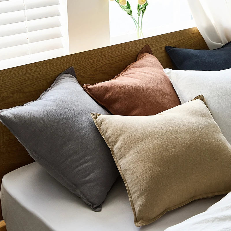 Chic Linen Sofa Pillow Cover