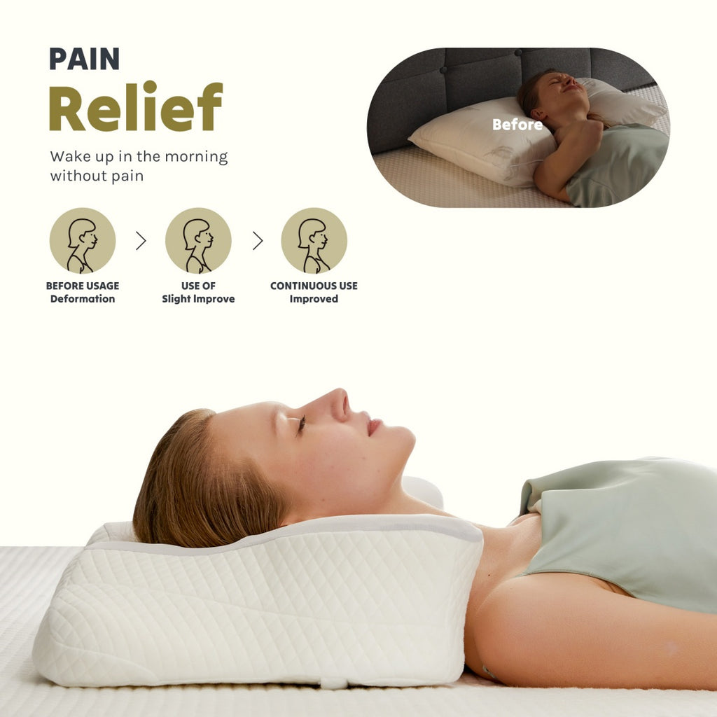 Cervical Neck Pillow, Cooling Ergonomic Memory Foam Pillows  Dual Height Orthopedic Support Contour Pillow For Side