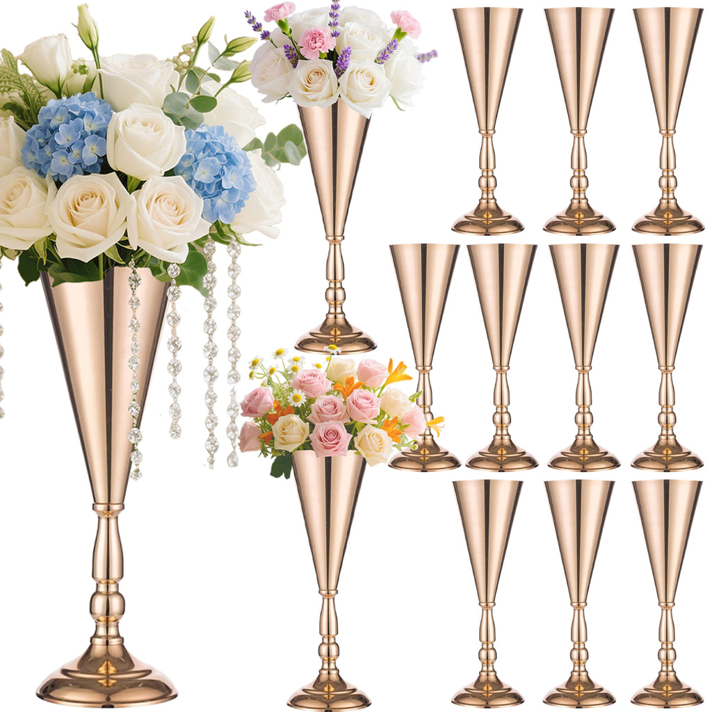 2 Pcs Golden Vase Flower Wedding Centerpieces