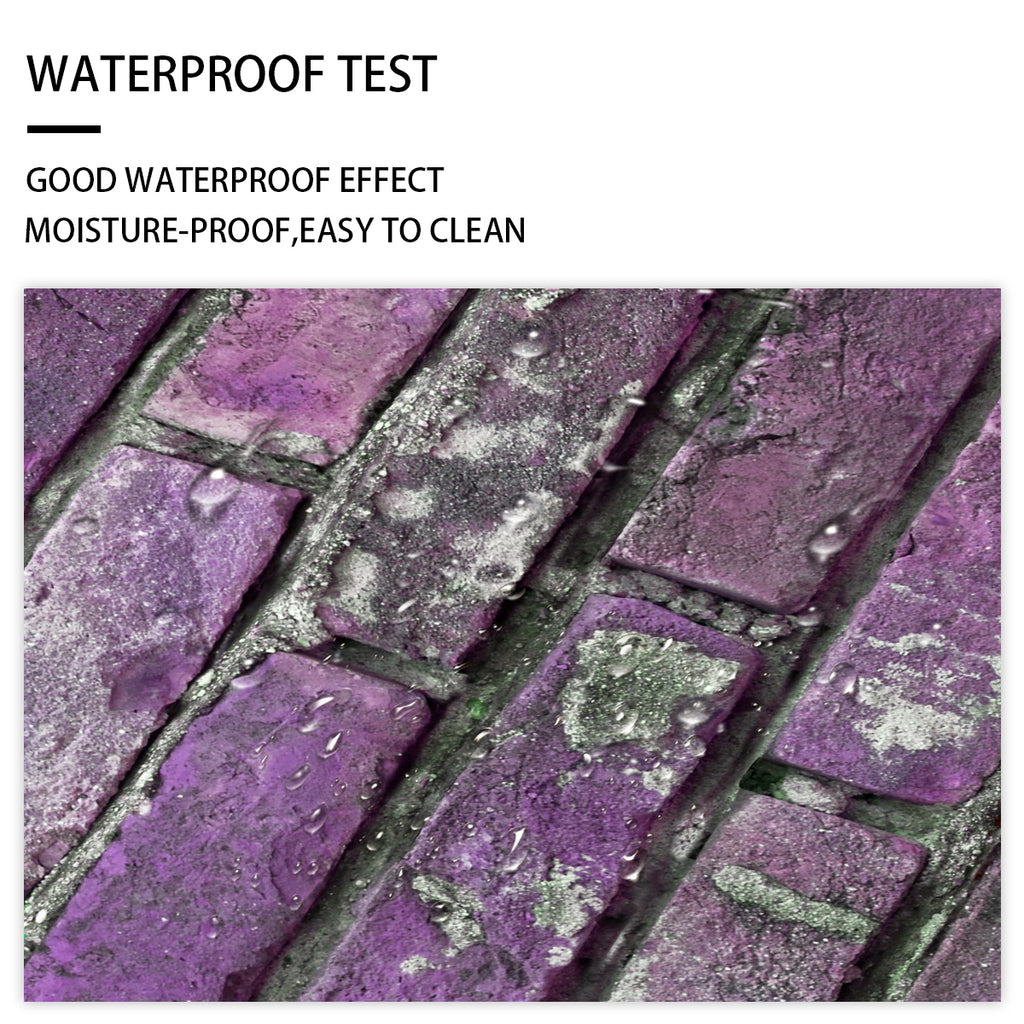 Peel And Stick Tile Wall Decoration PVC Purple Brick Wall Tile Splash-proof Self-adhesive Wall Stickers - Durable, Waterproof, Suitable For Kitchen, Toilet, Bathroom Wall Decoration Materials