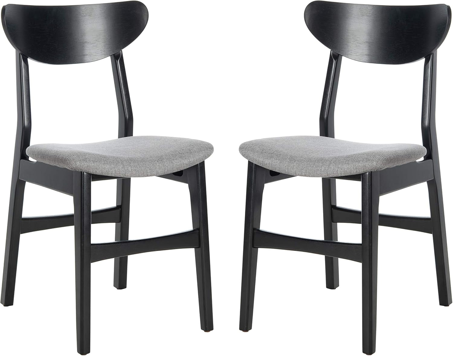 Home Lucca Retro Black And Grey Cushion Dining Chair Set 2