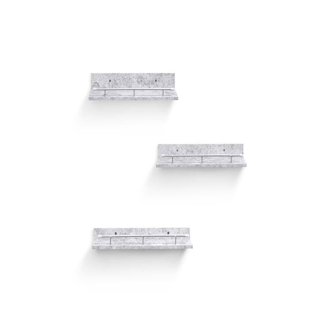 Floating Shelves 15.7 Wall Mounted Wood Shelves For Bathroom, Bedroom, Living Room, Kitchen, Hanging Shelf For Books Storage Decor With Invisible Brackets, Grey
