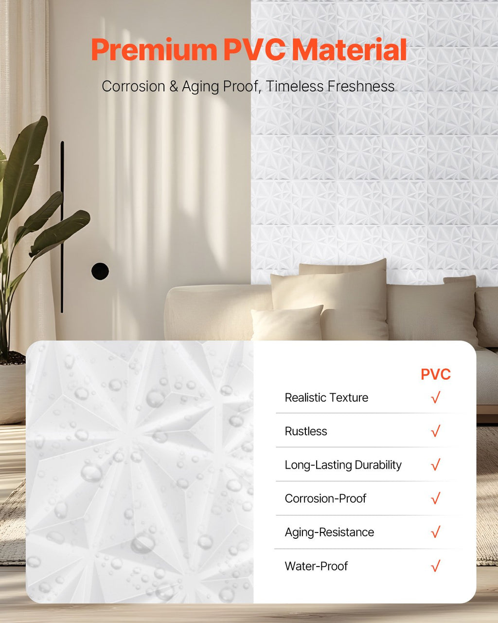 3D Wall Panels, 33-Pack 11.81 X 11.81 In PVC Modern Art Minimalist Diamond Tiles, 32 Sq.Ft Coverage Accent Wall Panel, Interior Home Decor For Ceiling, Bedroom, Living & Gaming Room, Matte White