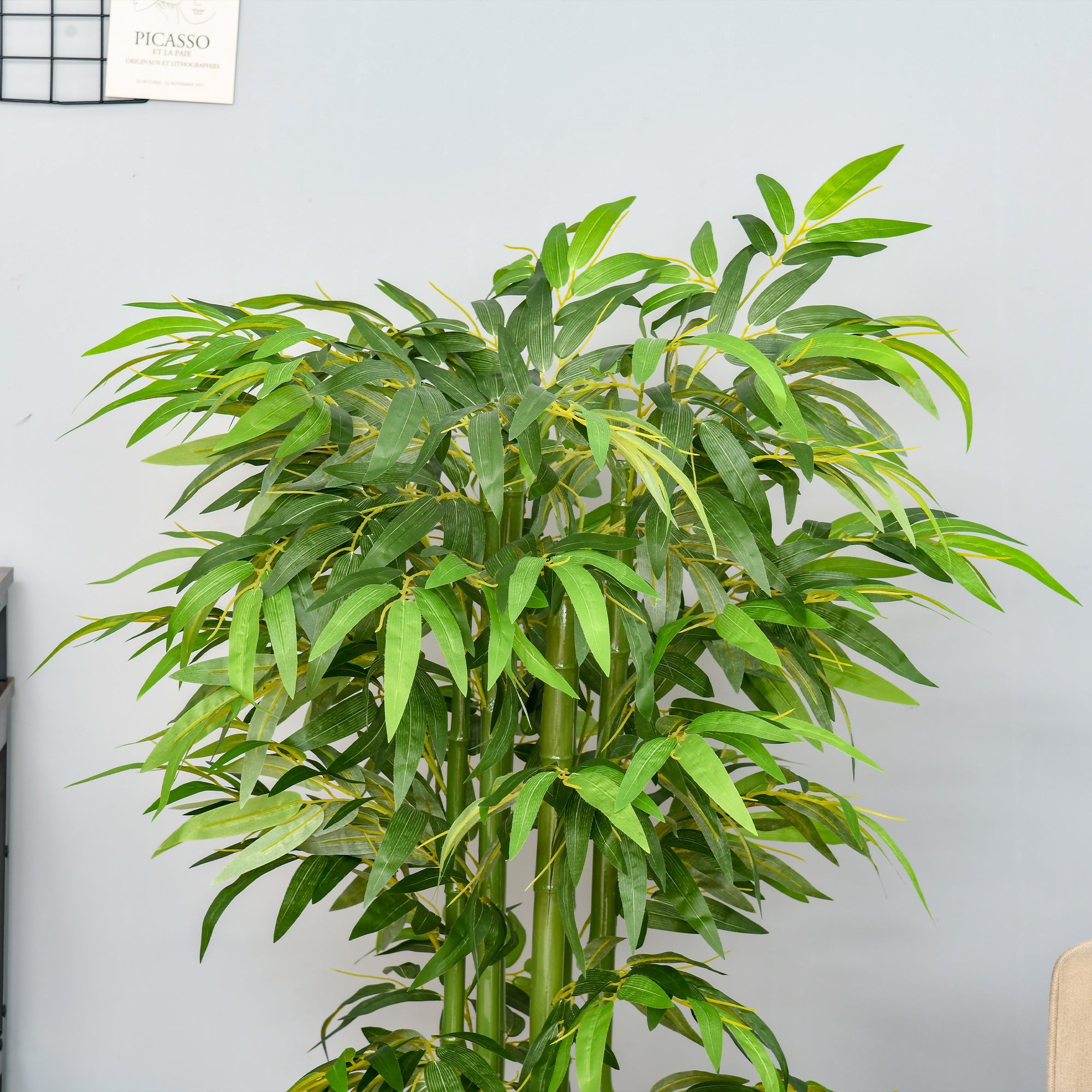 4.5FT Artificial Bamboo Tree, Decorative Faux Plant in Nursery Pot for Indoor or   Decor