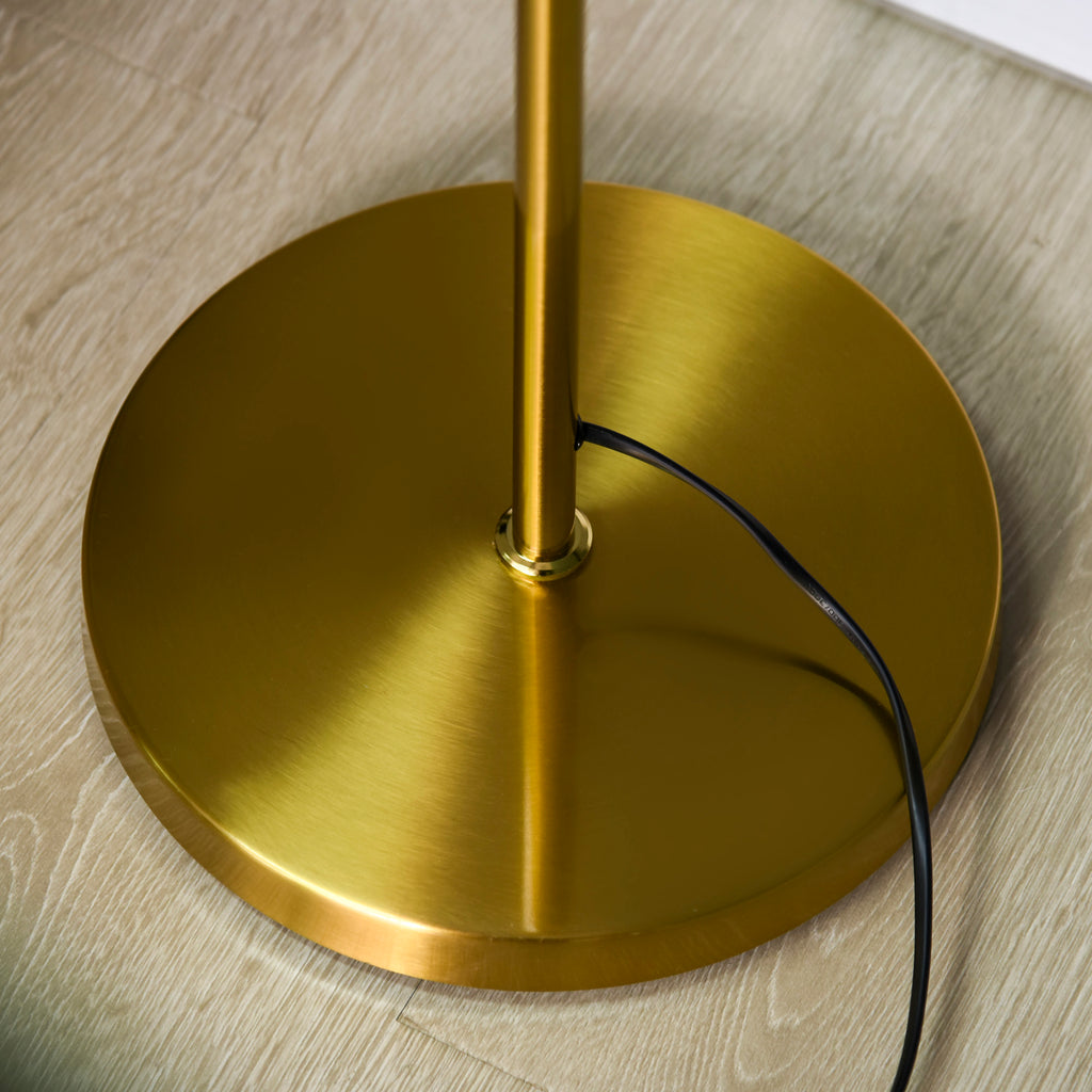Modern 3-Light Floor Lamp for Living Room, Tree Standing Lamp with Globe Lampshades, 10.75"x10.75"x66.5", Gold